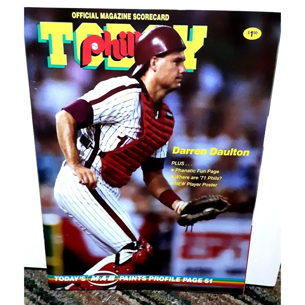 1991 Philadelphia Phillies scorebook Unscored Giants Daulton Poster